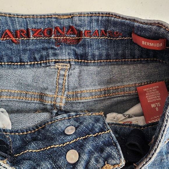 Arizona Jean Company Blue Bermuda Adjustable Shorts Child Slim Size 8 - Picture 6 of 6